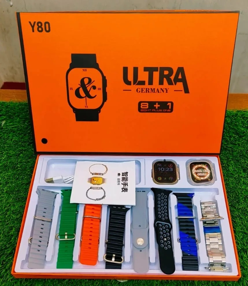 Y80 Ultra Smartwatch With 8 Strap