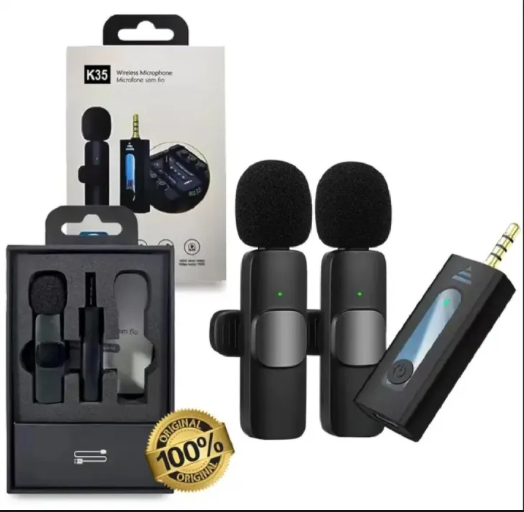 K35 Dual wireless microphone 3.5 mm supported for camera,sound card,smart phone