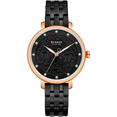 CURREN 9046 Black Stainless Steel Analog Watch For Women