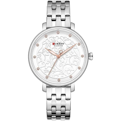 CURREN 9046 Silver Stainless Steel Analog Watch For Women