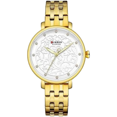 CURREN 9046 Golden Stainless Steel Analog Watch For Women -