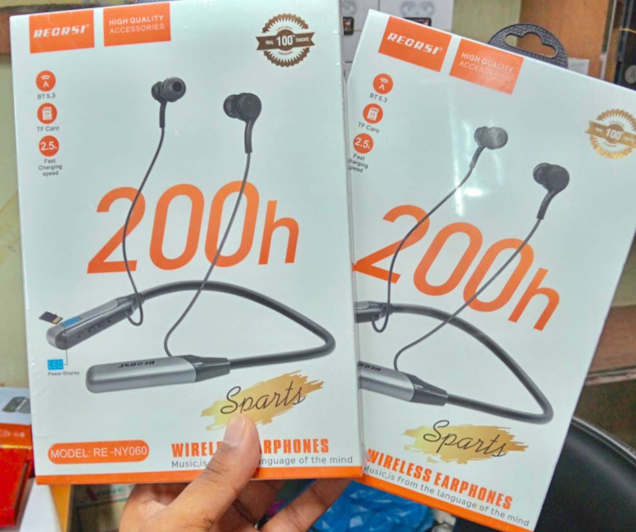 Recrsi RE-NY060 100% Original Neckband – 200 Hours Battery, Powerful Sound & Comfortable Fit