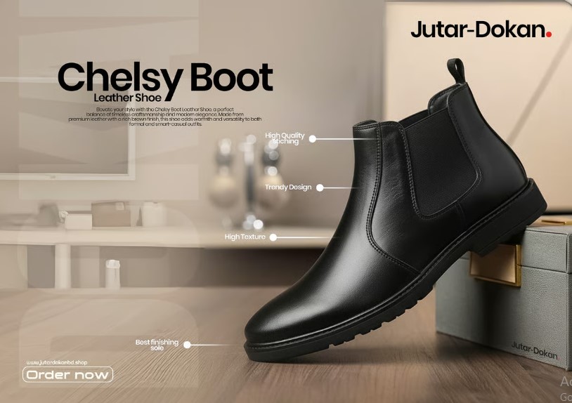 Urban Elegance Mustered Chelsea Boot - Black Color - Product code - 2019